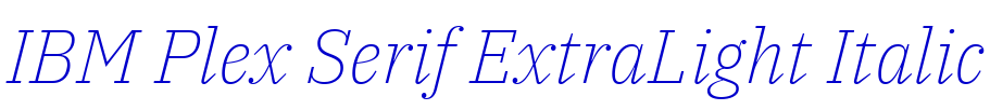 IBM Plex Serif ExtraLight Italic الخط